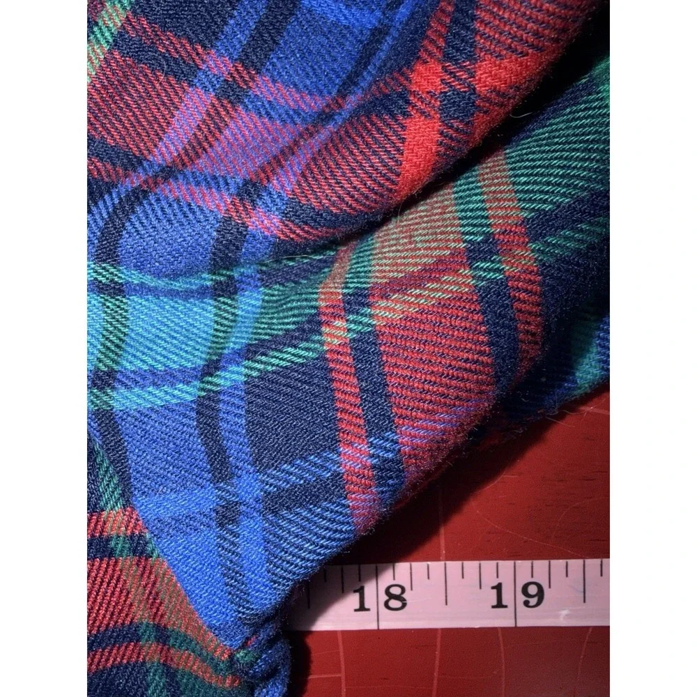 Lands End Plaid Flannel Nightgown Girls Size 8 Blue Green Tartan Holiday Classic